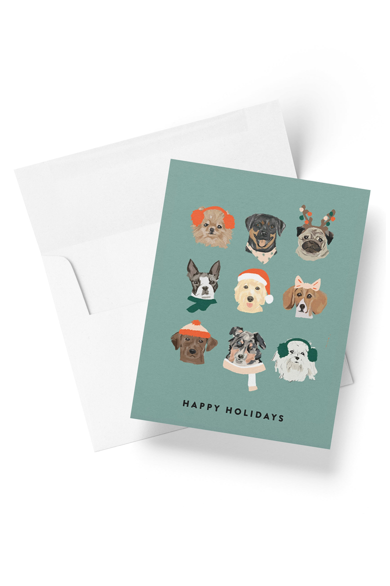 Holiday Dogs Boxed Set of 8 Cards, Main, color, Bright White