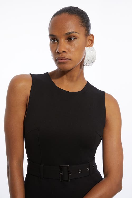 Karen Millen Jersey Pleated Maxi Dress In Black
