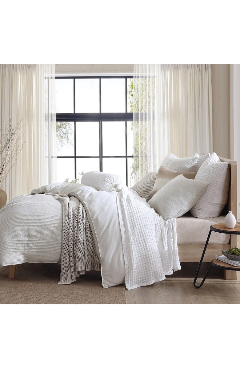 DKNY Pure Pure Rib Duvet Cover & Sham Set, Alternate, color, Heathered Grey