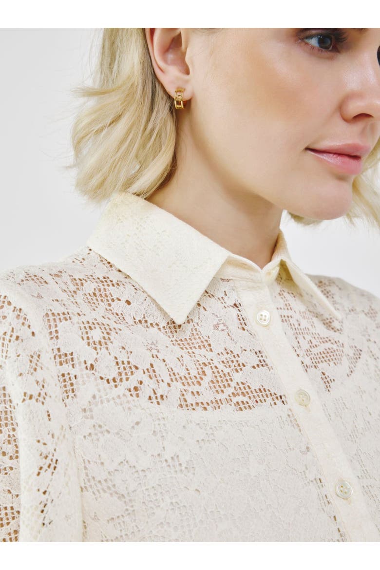 Organic Cotton Lace Shirt, Alternate, color, Off-white