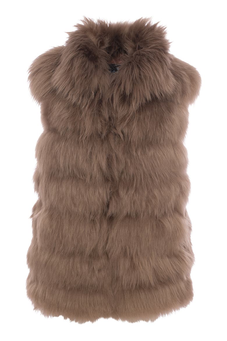 Genuine Shearling Vest, Alternate, color, CAMEL