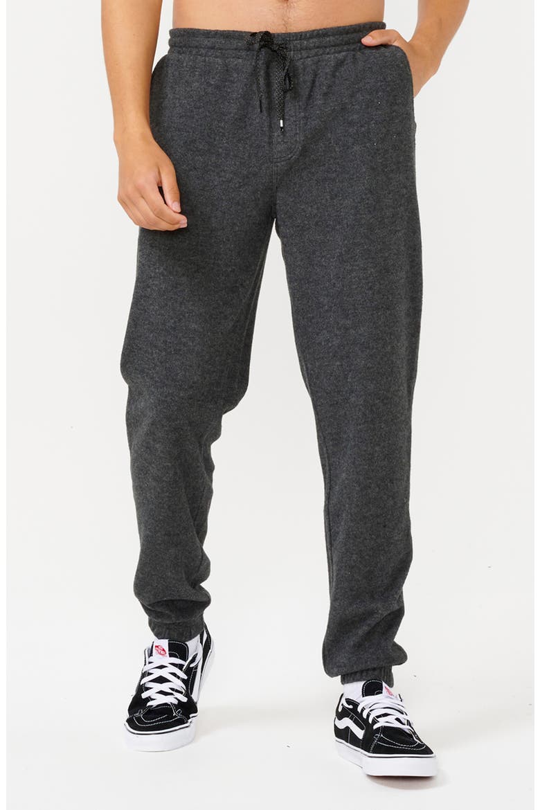 Grid Tie Waist Sweatpants, Main, color, BLACK MARLE