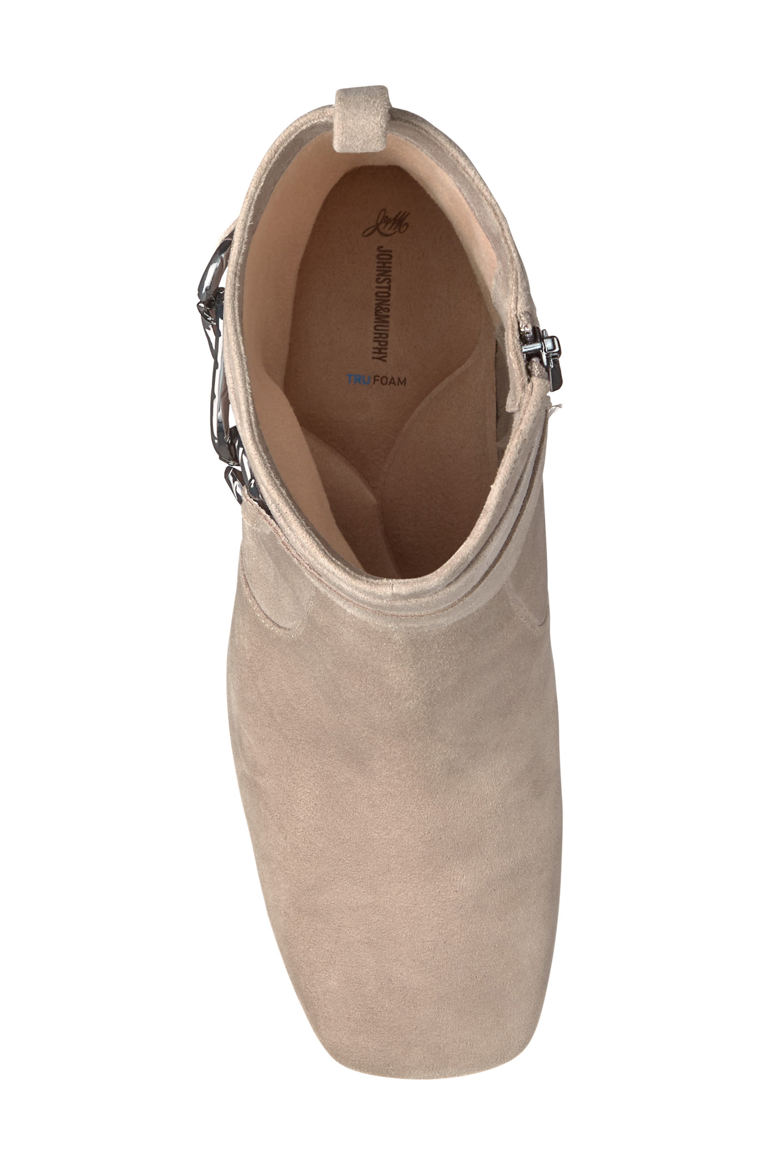 Whitney Chain Leather Bootie, Alternate, color, TAUPE KID SUEDE