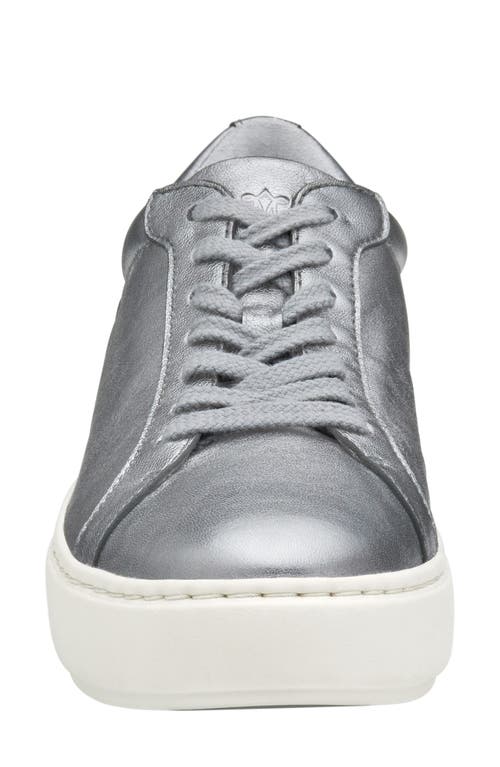 Johnston & Murphy Cammie Low Top Sneaker In Pewter Italian Metallic