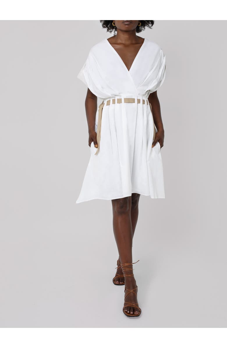 Haveli Amma Poplin Ribbon Dress, Alternate, color, White