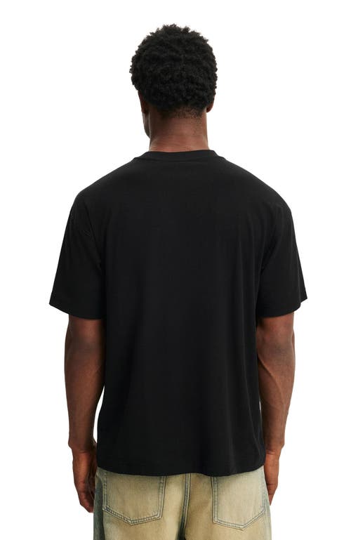 Cotton On Box Fit License T-shirt In Black