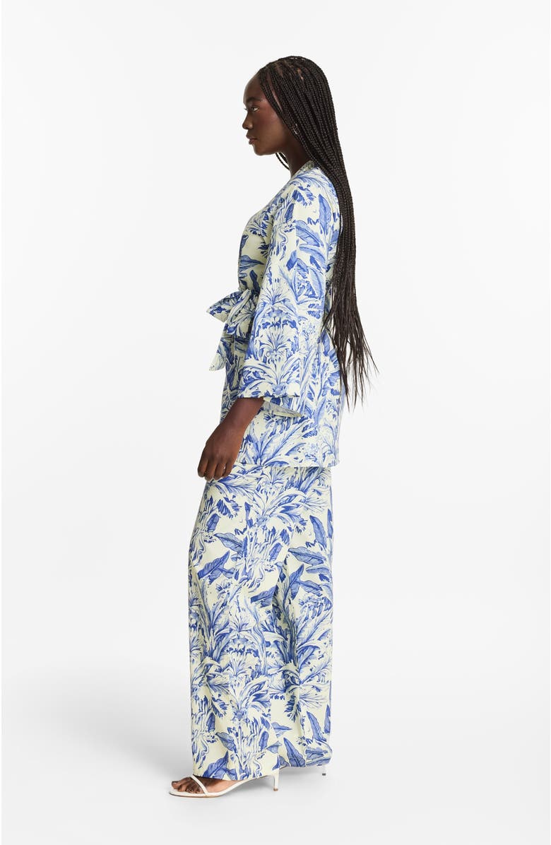 DIARRABLU Leer Pants Toile Blu in Printed Cotton Poplin, Alternate, color, Toile Blu