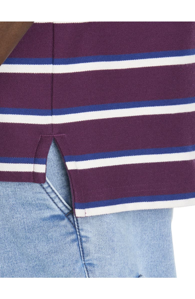 Harbor Bay by DXL Big & Tall Medium Stripe Polo Shirt, Alternate, color, Potent Purple