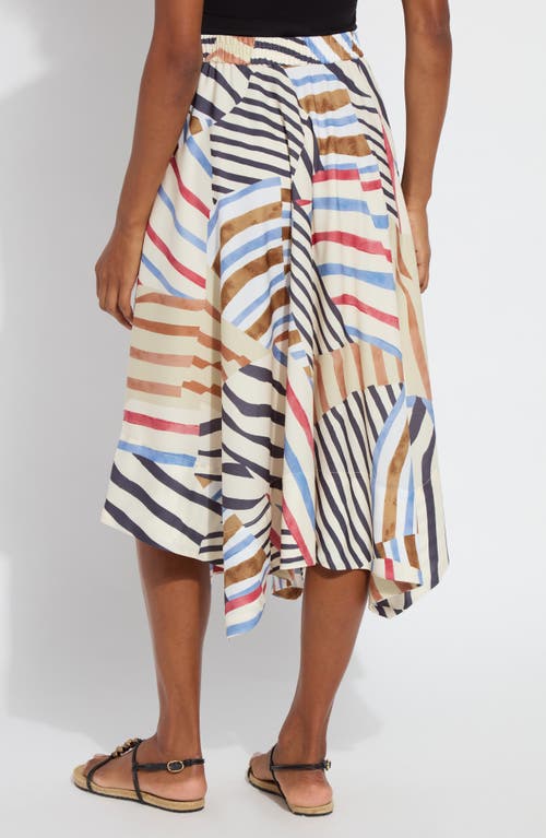 Lyssé Lorenza Mixed Stripe Satin Handkerchief Hem Skirt In Stripe Art