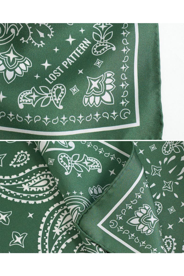 "Paisley" Silk Bandana Scarf, Alternate, color, Sagebrush Green