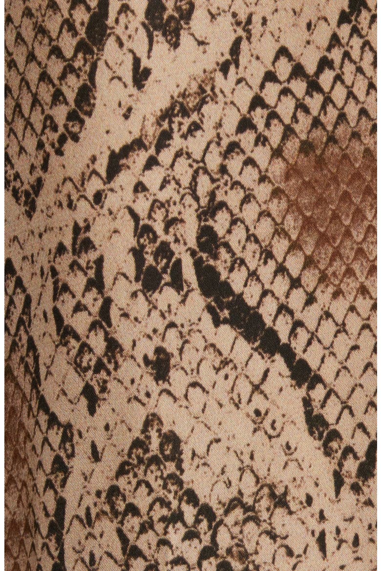 Samara Snakeskin Print Tie Waist Shirtdress, Alternate, color, TANNIN MULTI