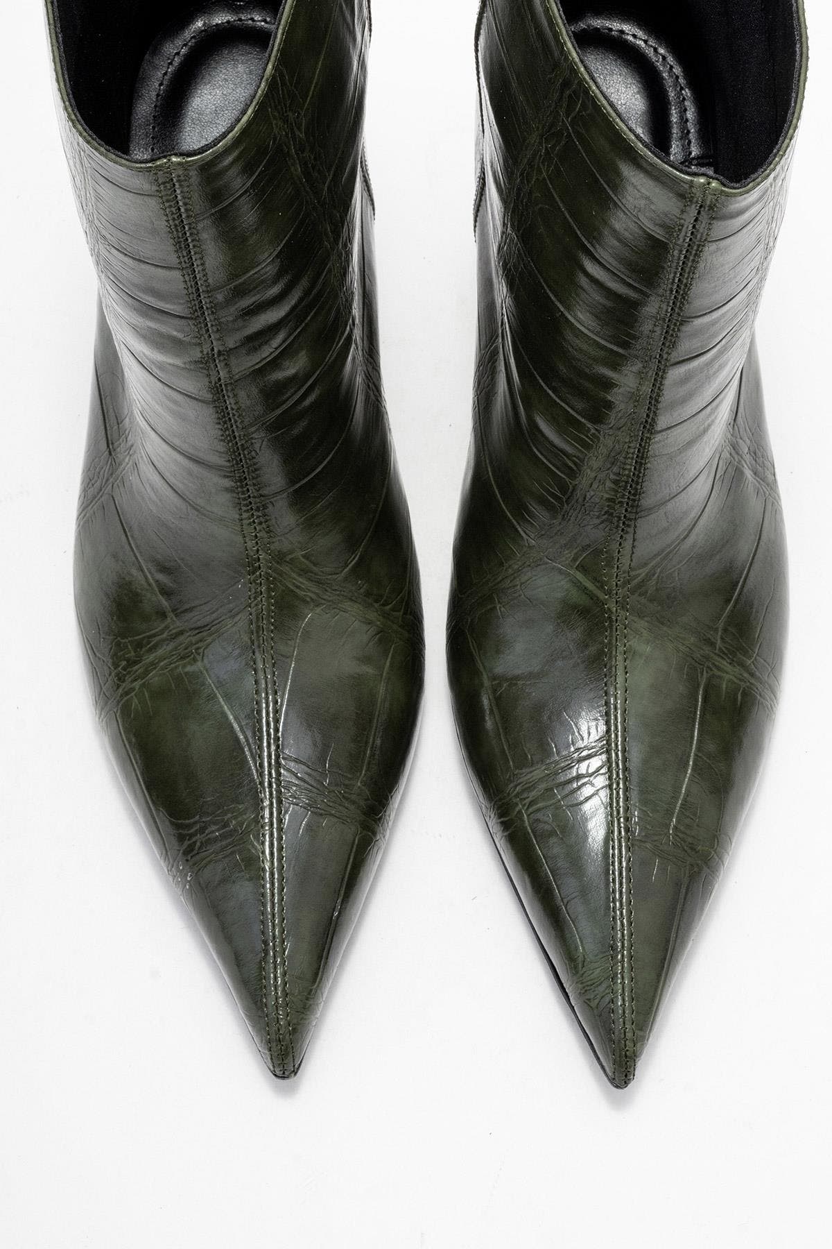Brivelle Pointed Toe Boot, Alternate, color, Green Print Faux Leather