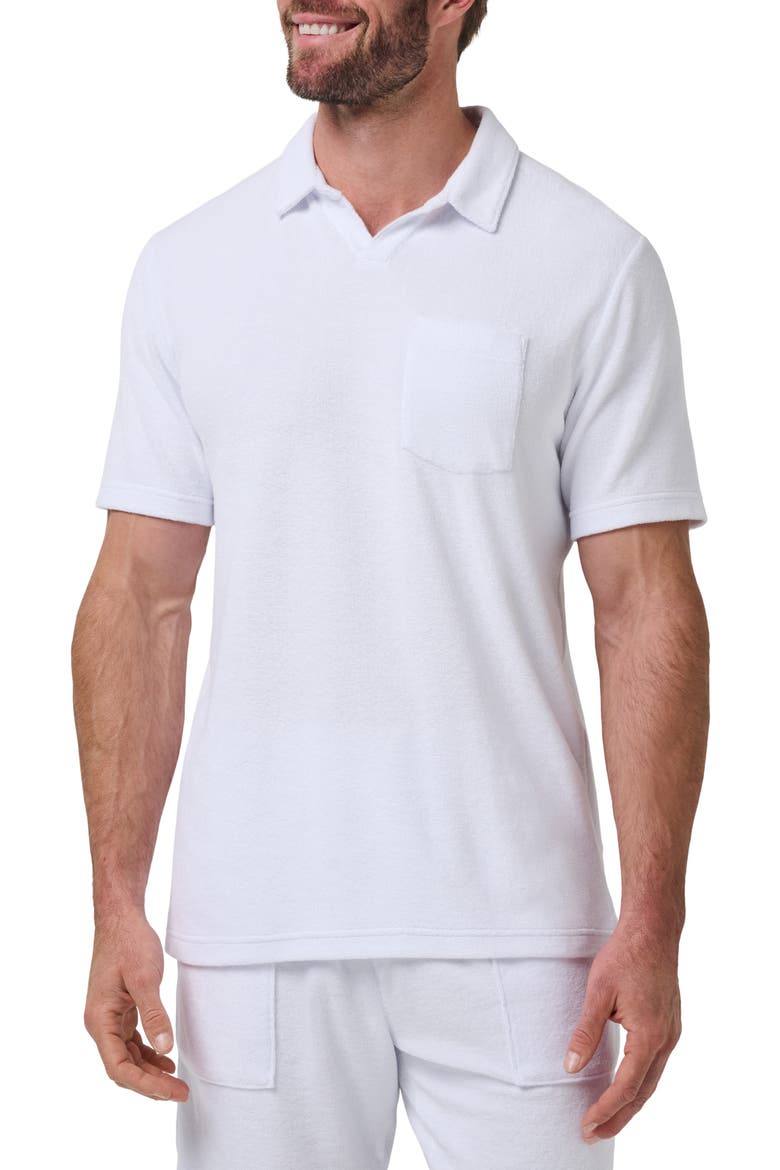 Beach Club Terry Popover Polo, Main, color, WHITE