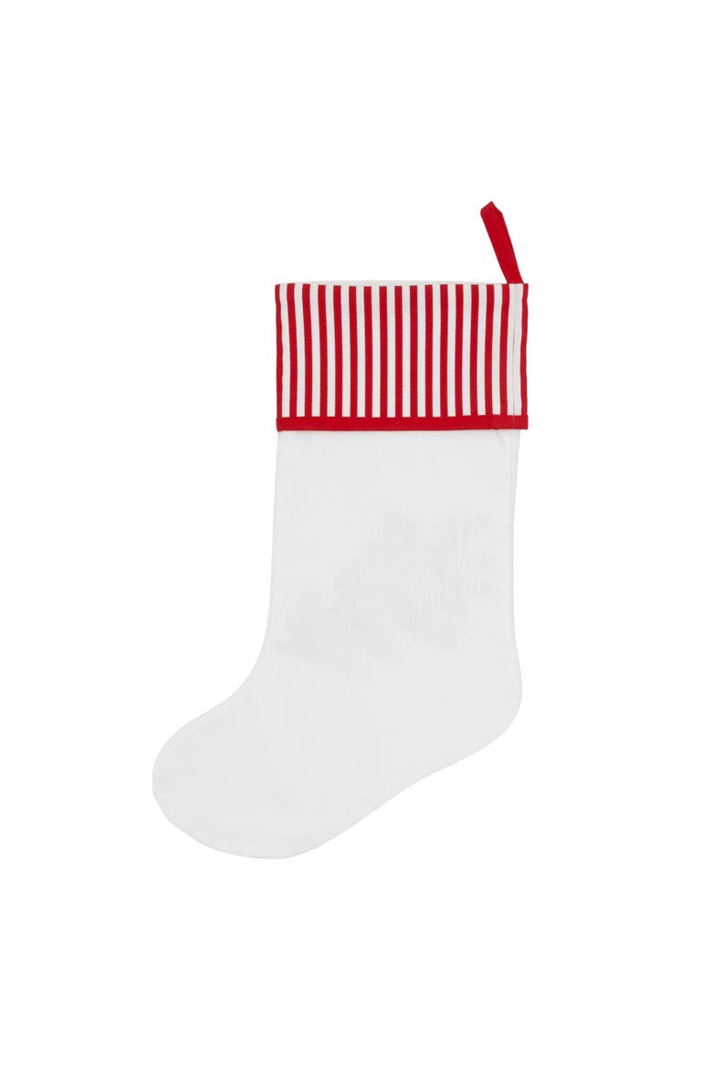 Candy Cane Forest Christmas Stocking, Alternate, color, White