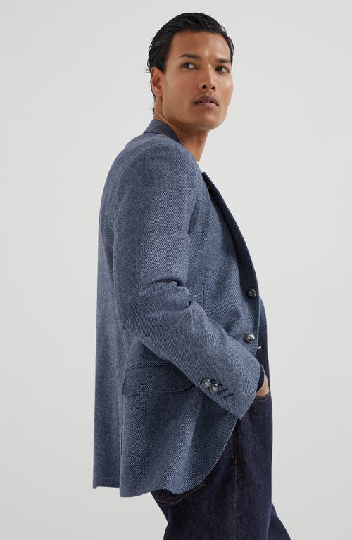 Brunello Cucinelli Deconstructed Cavallo Blazer In Blue