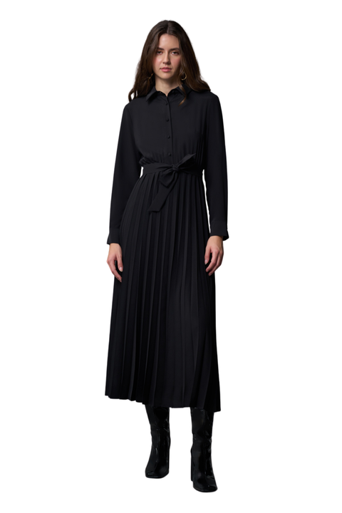 Shirt Dress With Pleated Skirt