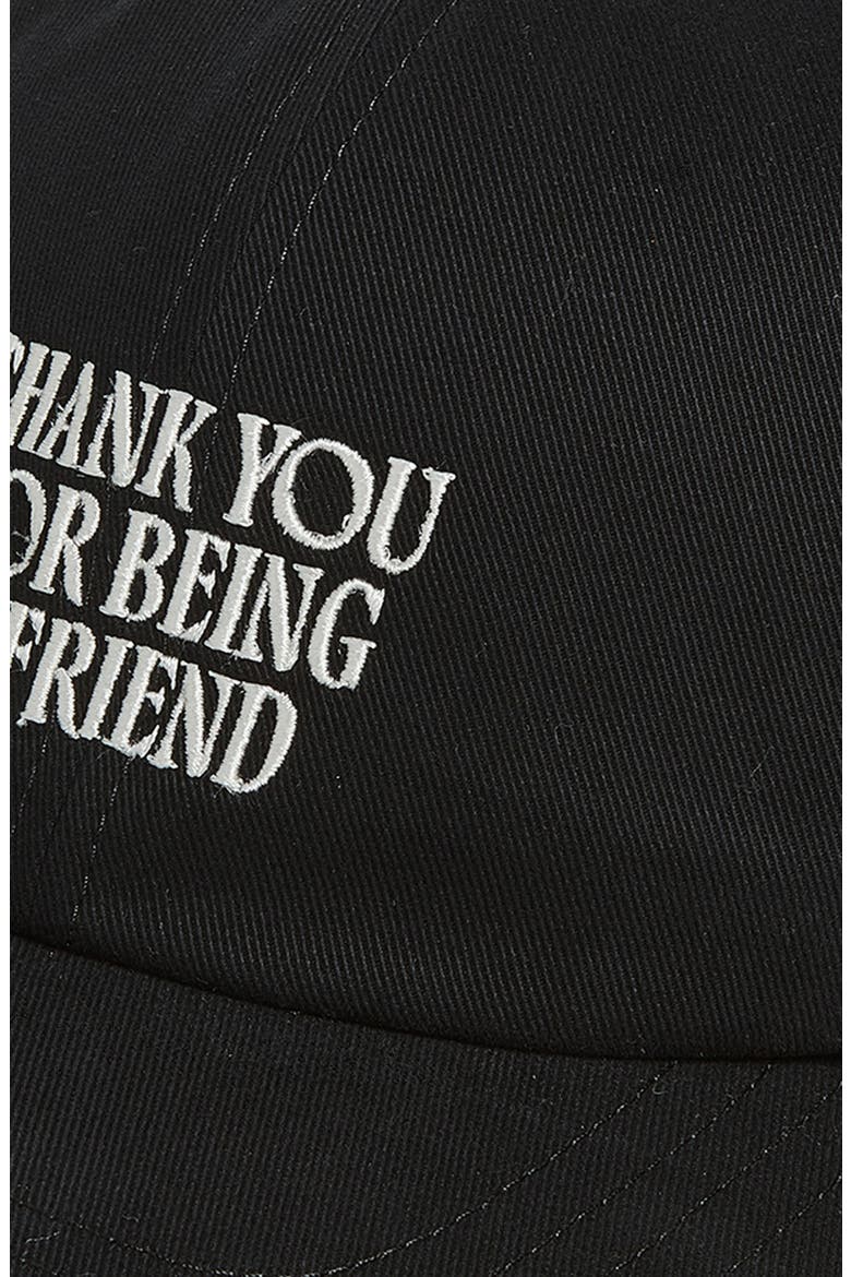 Friend Embroidered Adjustable Baseball Cap, Alternate, color, NOIR