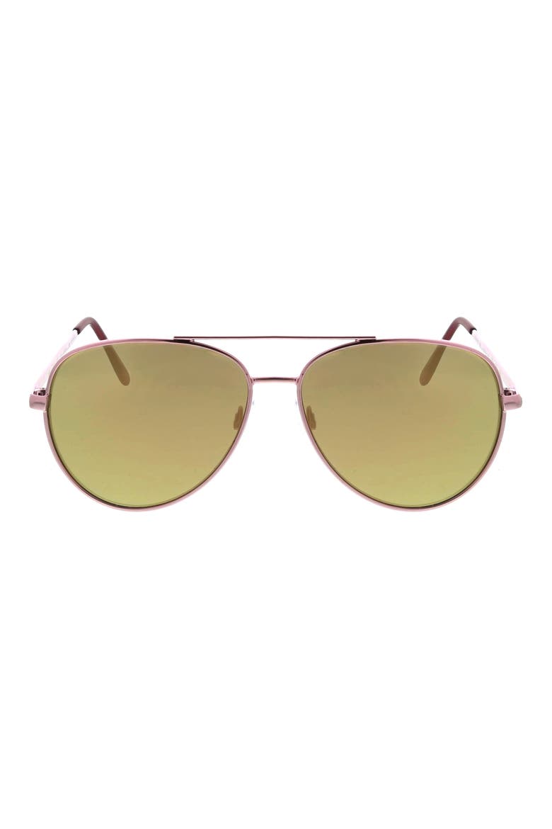 58mm Mod Rounded Aviator Sunglasses, Main, color, MATTE PINK