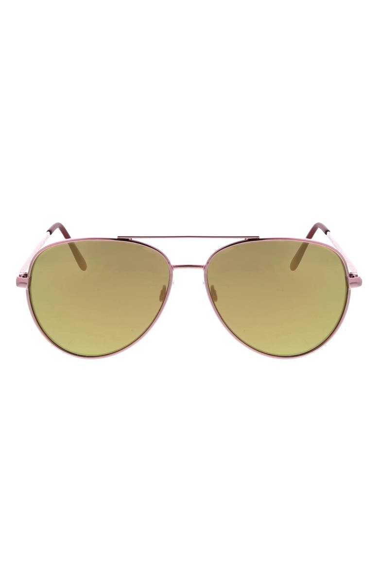 Roxy 58mm Mod Rounded Aviator Sunglasses, Main, color, Matte Pink