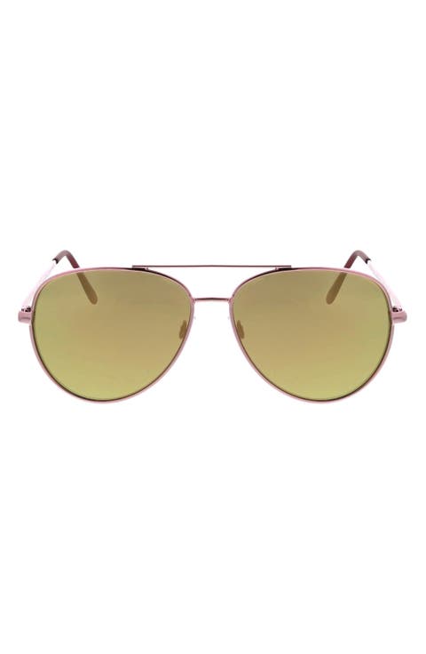 58mm Mod Rounded Aviator Sunglasses