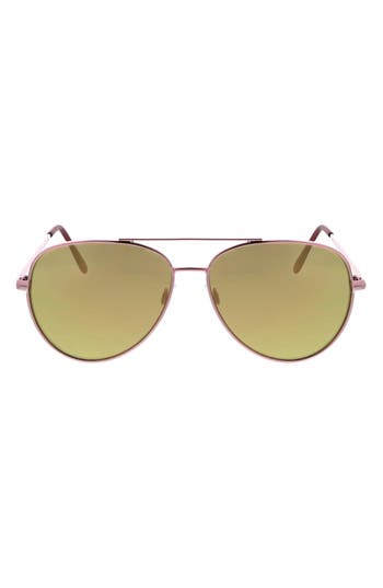 Roxy 58mm Mod Rounded Aviator Sunglasses In Gold
