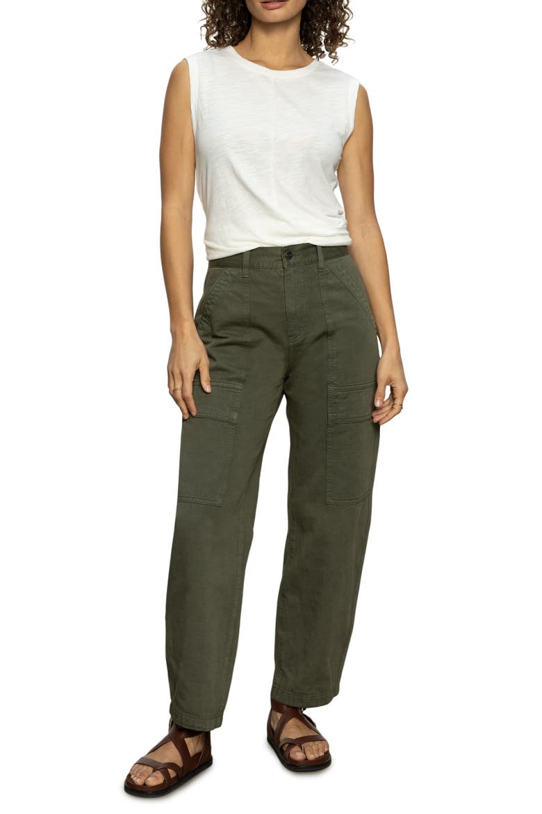 Cotton Utility Pants, Alternate, color, KALAMATA