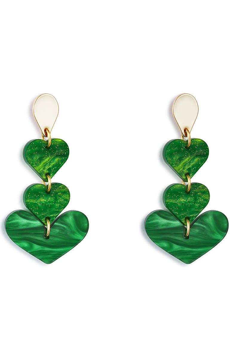 Toolally Heart Drop Earrings - Grass Green, Main, color, Grass Green