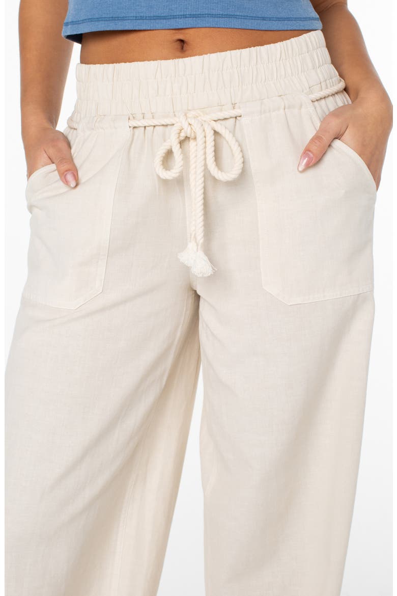 Paddle On Drawstring Cotton & Linen Pants, Alternate, color, PUMICE STONE
