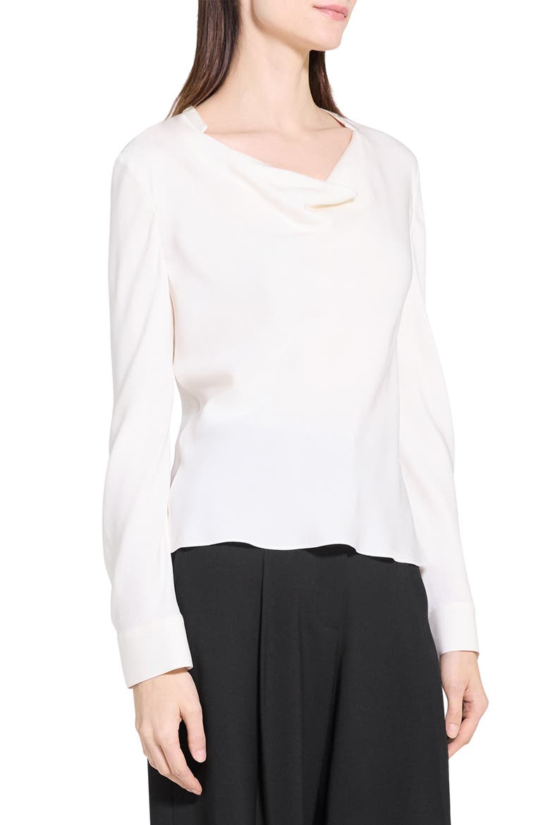 Cowl Neck Silk Top, Alternate, color, IVORY