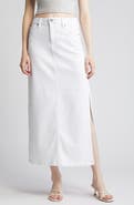 HIDDEN JEANS Side Slit Midi Denim Skirt