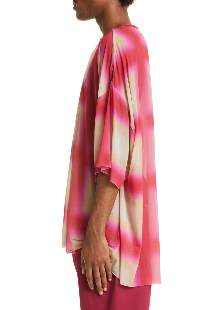 Rick Owens Tommy Degradé Plaid Oversize T-Shirt, Alternate, color, 