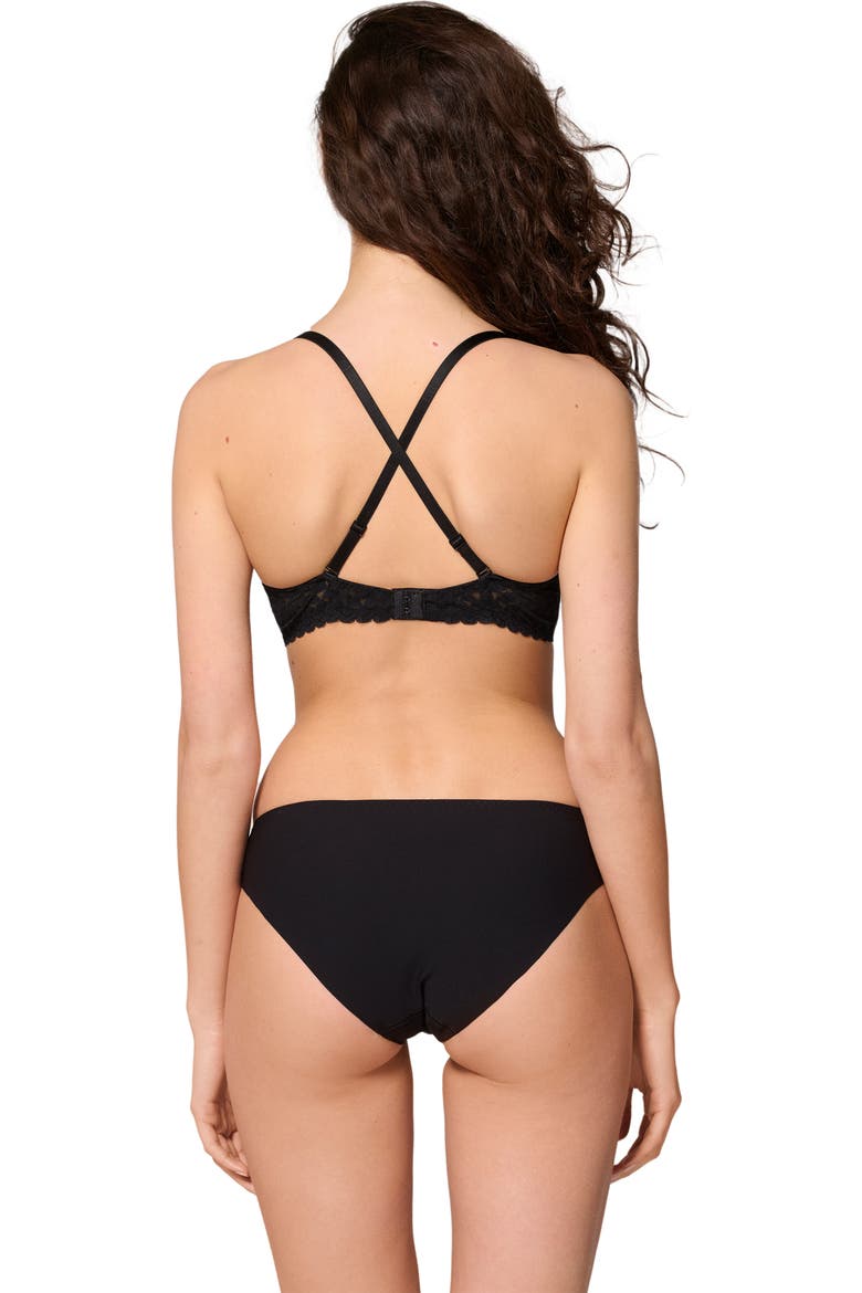 Subtile Underwire Push-Up Bra, Alternate, color, BLACK
