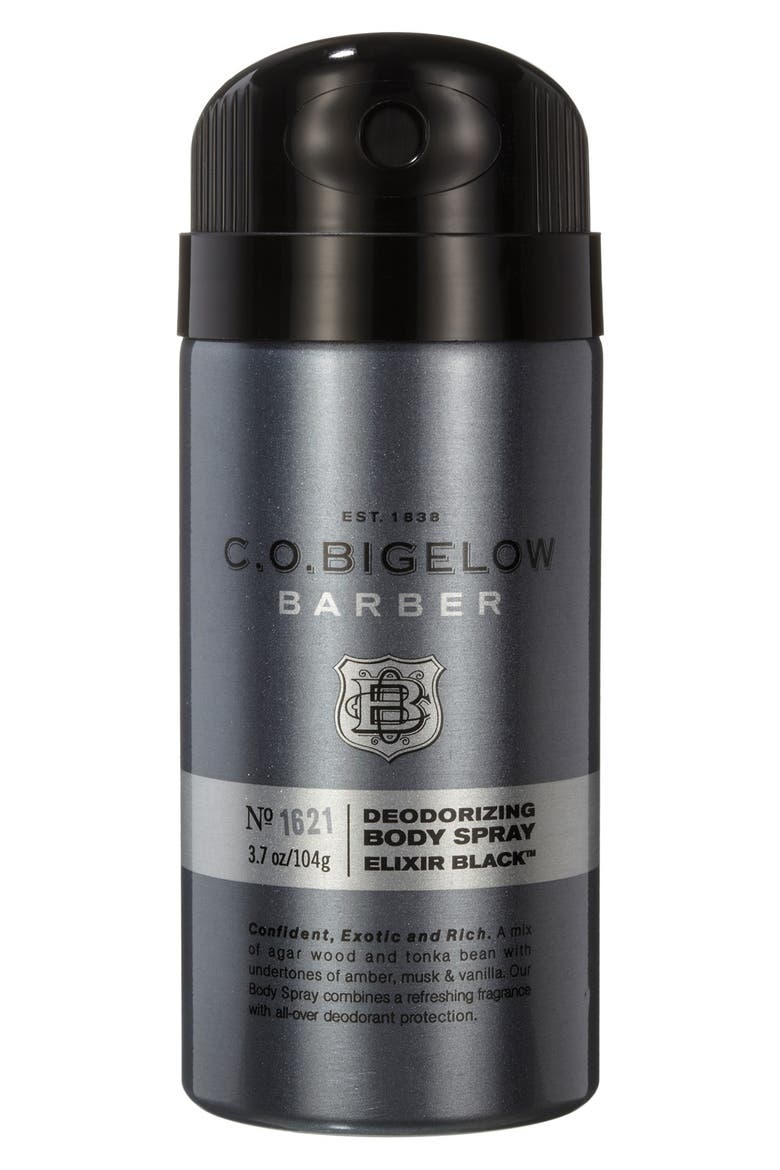 C.O. Bigelow® 'Barber - Elixir Blue' Body Spray, Main, color, BLACK