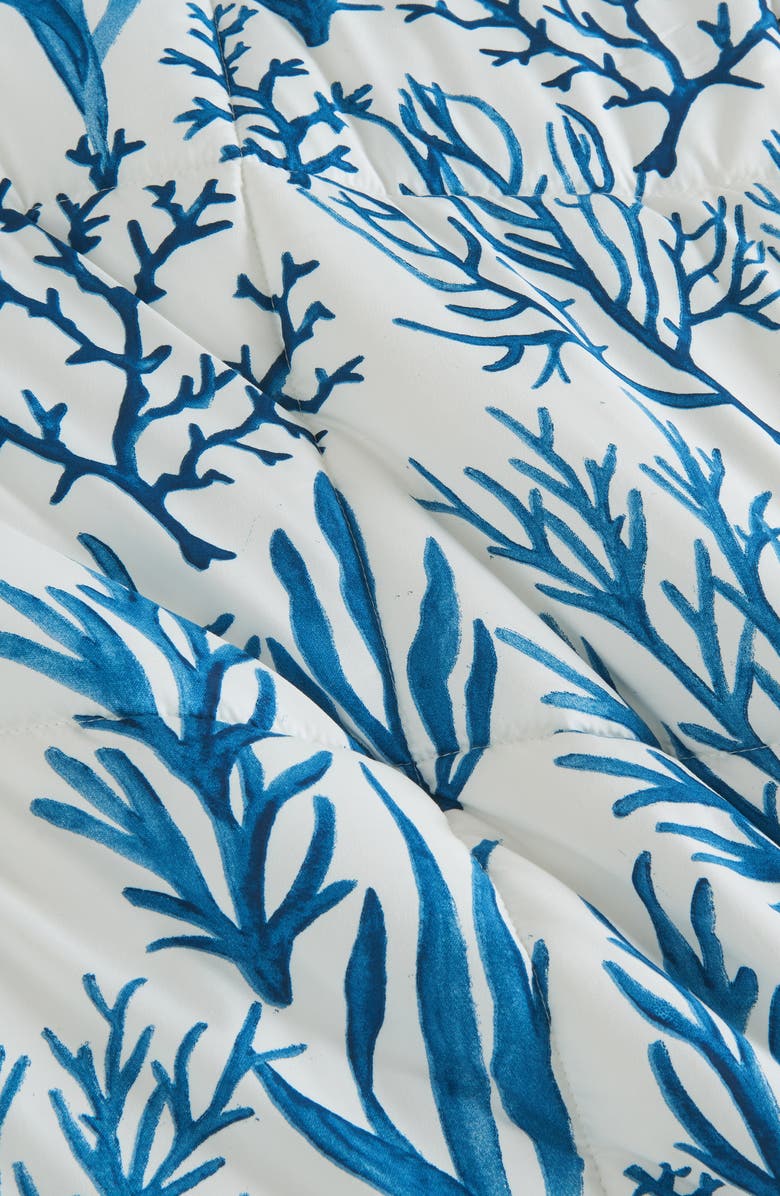 Woven & Weft Reversible Print Comforter Set, Alternate, color, Navy Sea Coral Print