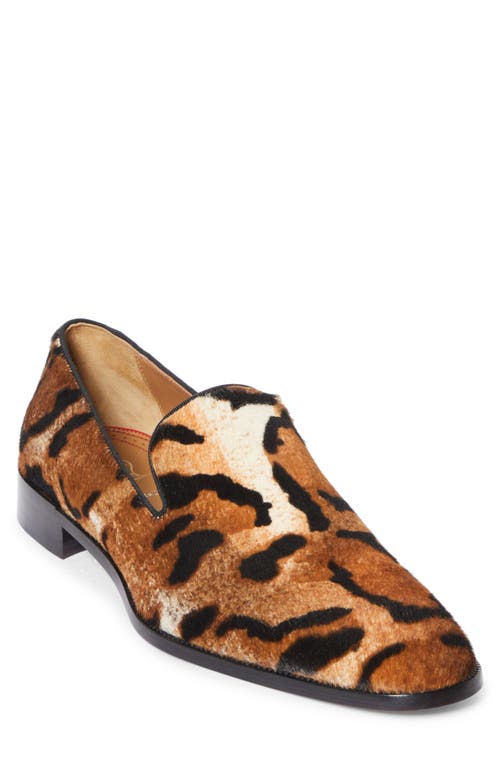 Christian Louboutin Danny Flex Genuine Calf Hair Venetian Loafer In Animal Print
