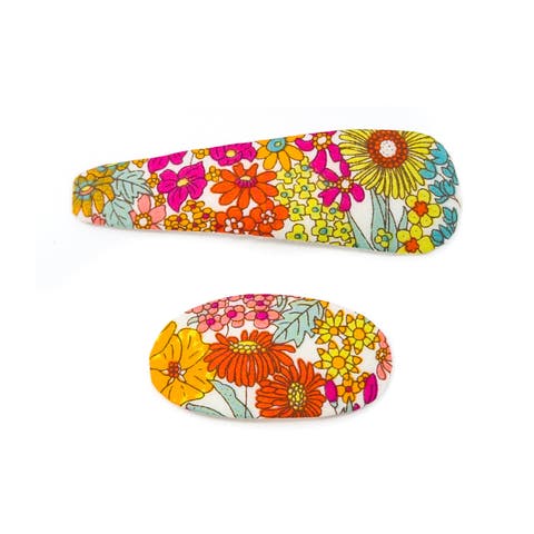2pc Mixed Shape Clip Set  - Floral