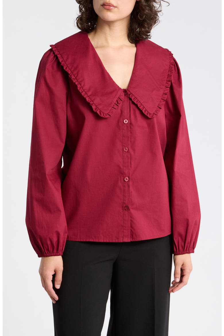 Peter Pan Collar Top, Main, color, FIG