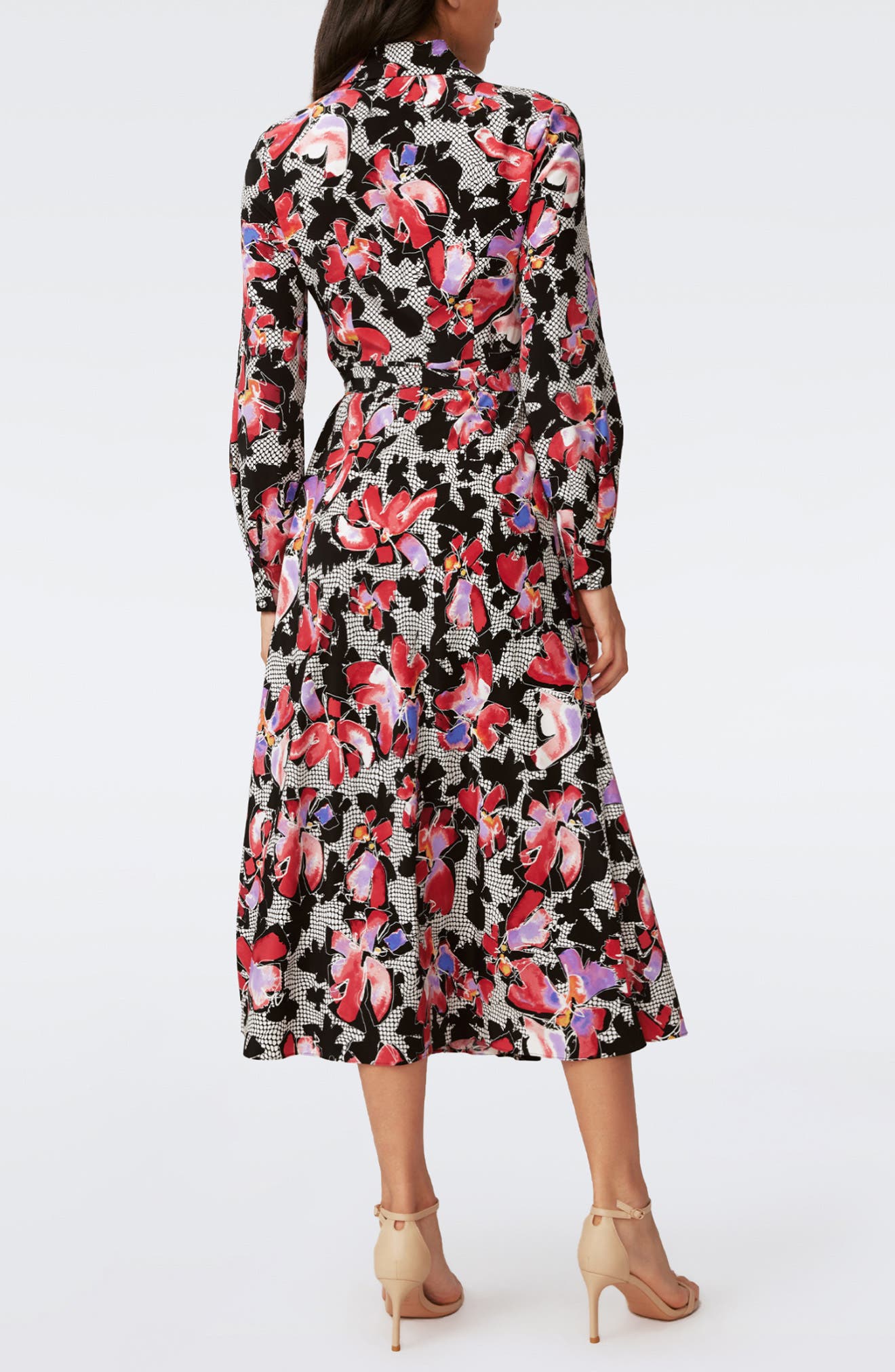 Tori Long Sleeve Crepe Wrap Shirtdress - image 2