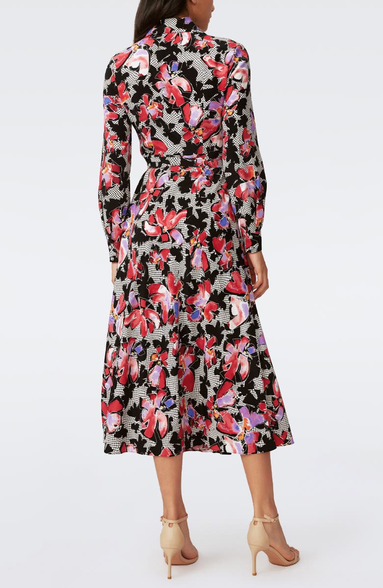 DVF Tori Long Sleeve Crepe Wrap Shirtdress, Alternate, color, Odette Floral