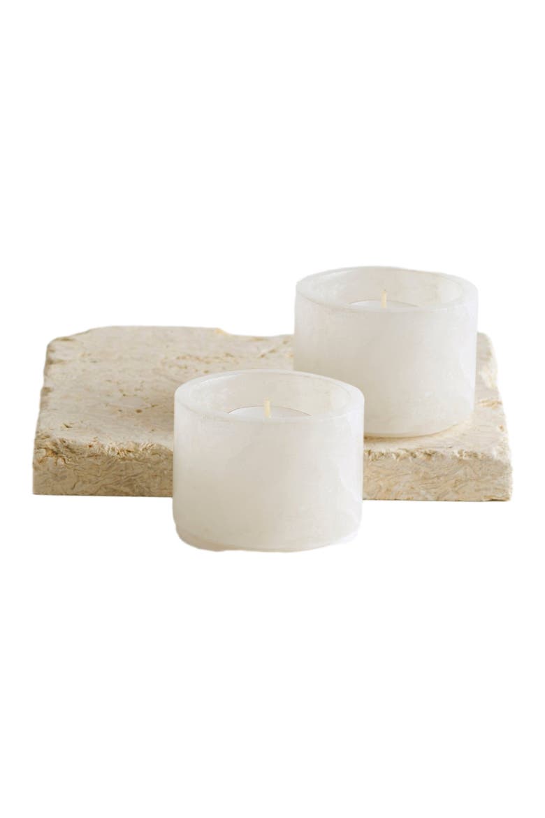 Santo Alabaster Footed Bowls - Set of 2, Main, color, White