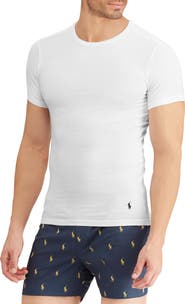 Polo Ralph Lauren 3-Pack Slim Fit Logo Embroidered Crewneck Undershirts