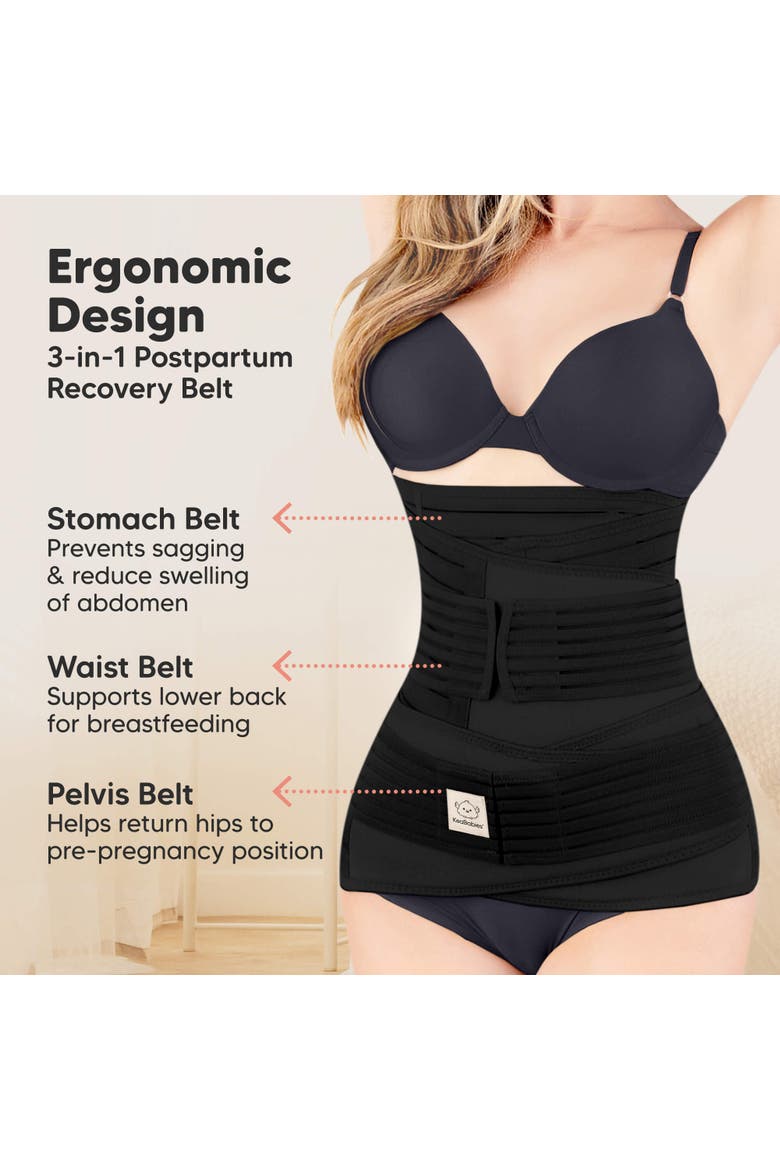 2-Pack Revive 3-in-1 Postpartum Recovery Support Belt, Alternate, color, Black/ Ivory