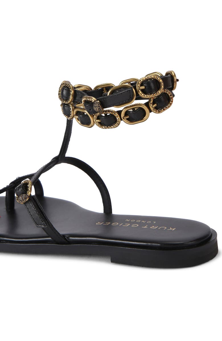 Kurt Geiger London Regent Buckle Embellished Gladiator Sandal, Alternate, color,