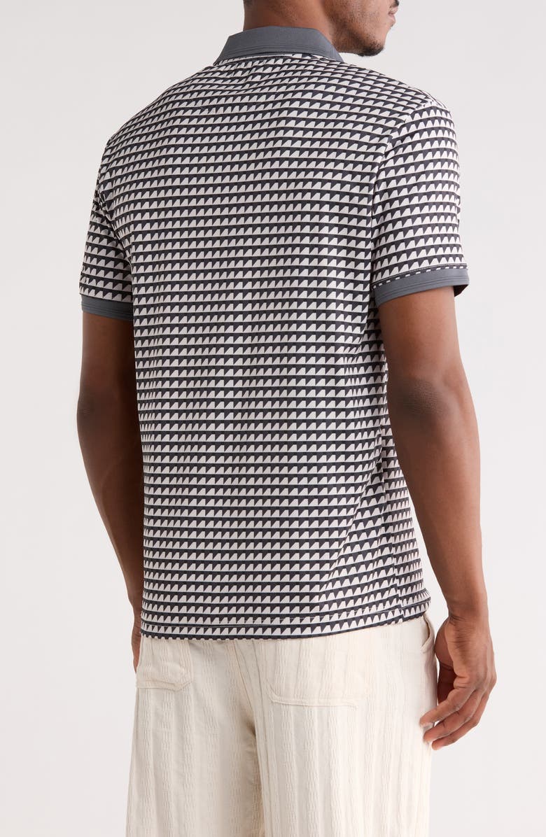 Cactus Man Geo Print Quarter Zip Performance Polo, Alternate, color, Charcoal