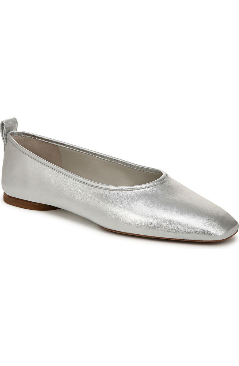 Vince Vivian Ballet Flat, Main, color, Silver