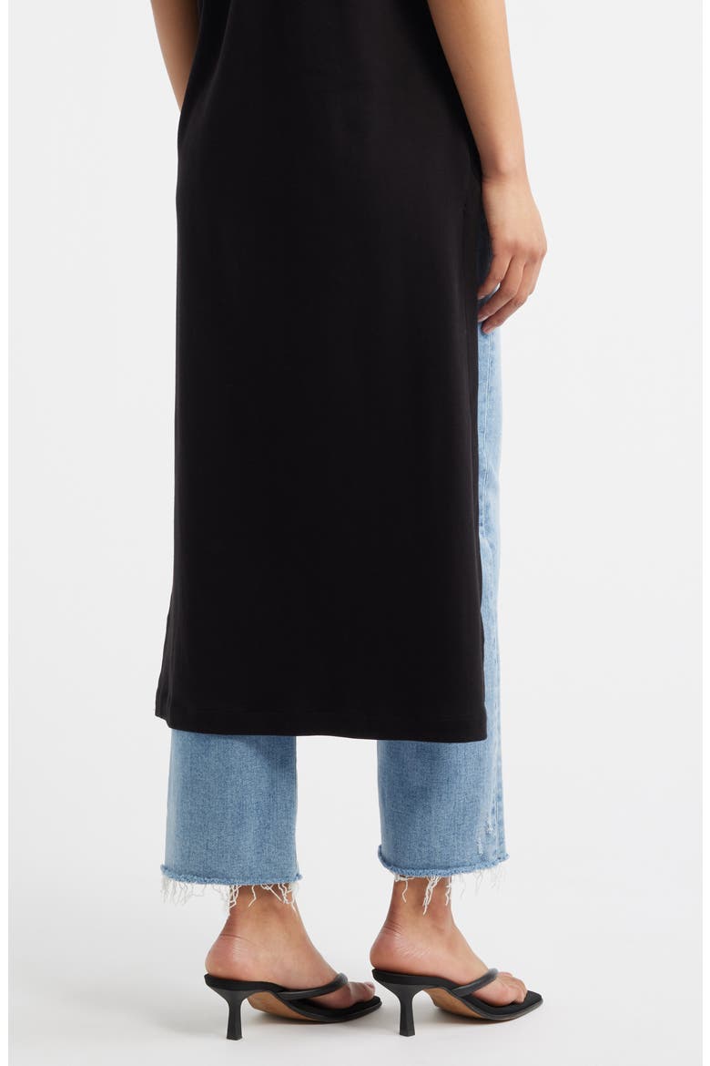 Iris T-Shirt Midi Dress, Alternate, color, BLACK