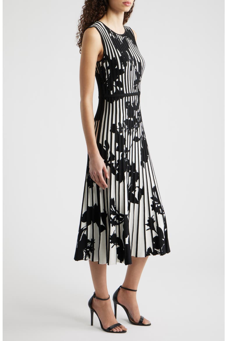The Alma Floral Sleeveless Sweater Dress, Alternate, color, SKY WHITE/ NOIR