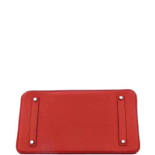 Pre-owned Hermes Hermes Birkin Handbag Red Togo With Palladium Hardware 35 In Red