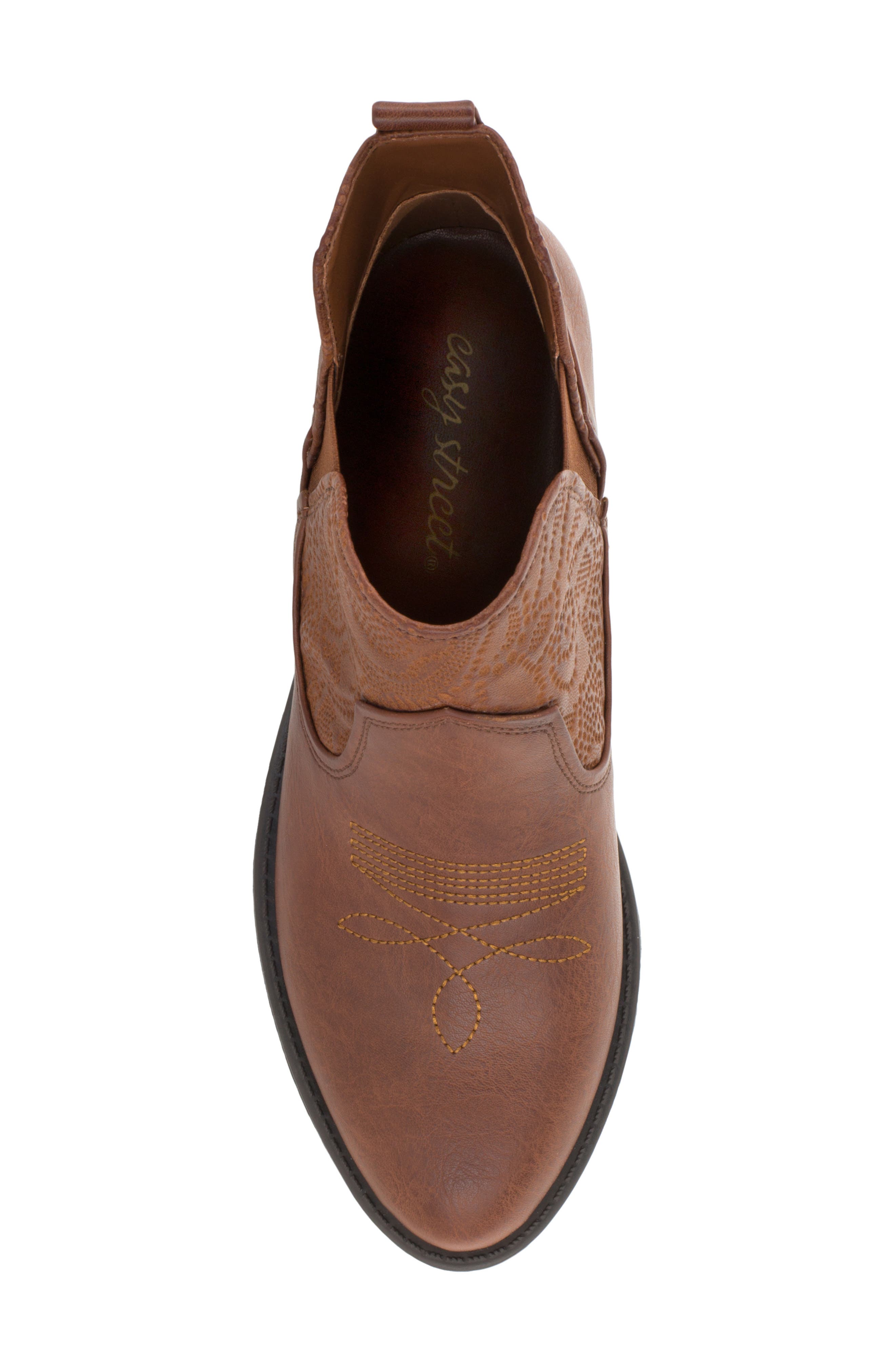 EASY STREET Legend Western Bootie - Multiple Widths Available, Alternate, color, Tan/Tan Embossed