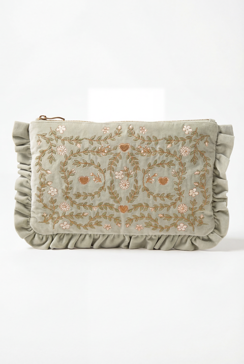 Mediterranean Garden Velvet Everyday Pouch